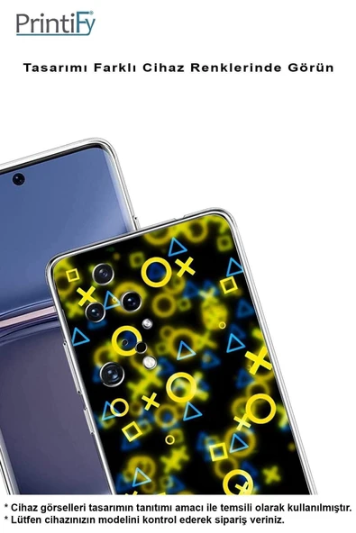 PrintiFy  Samsung Galaxy A26 ile Uyumlu Kamera Korumalı Semboller Tasarımlı Şeffaf Silikon Kılıf - Resim 4