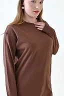 Uzun Kollu Tunik (Bandana Hediyeli) - Kahverengi - 2