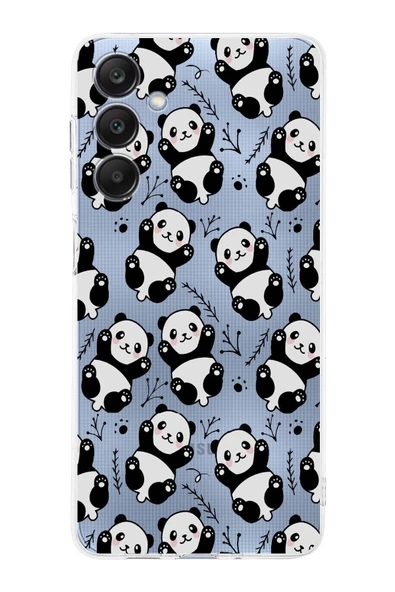 PrintiFy  Samsung Galaxy A26 ile Uyumlu Kamera Korumalı Panda Tasarımlı Şeffaf Silikon Kılıf ürün görseli 1