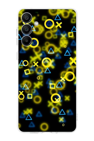 PrintiFy  Samsung Galaxy A16 Uyumlu Kamera Korumalı Semboller Tasarımlı Şeffaf Silikon Kılıf ürün görseli 1