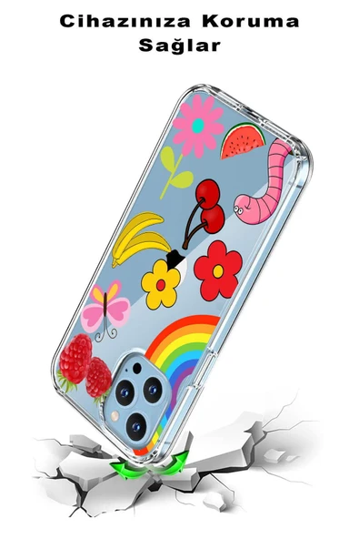 PrintiFy  Galaxy A36 ile Uyumlu 1mm Slim Fit Water Color 5 Baskılı Şeffaf  Kılıf - Resim 3