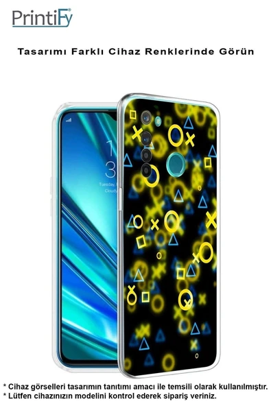 PrintiFy  Samsung Galaxy A36 ile Uyumlu Kamera Korumalı Semboller Tasarımlı Şeffaf Silikon Kılıf - Resim 3