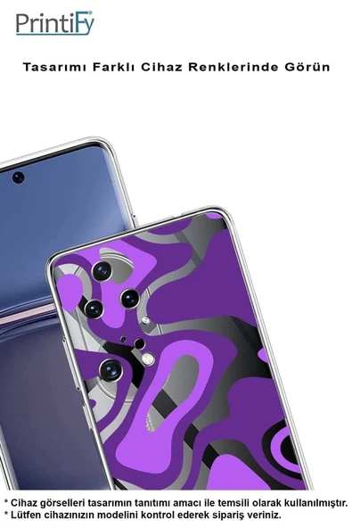 PrintiFy  Samsung Galaxy A36 ile Uyumlu Kamera Korumalı Renkli Desen Tasarımlı Şeffaf Silikon Kılıf - Resim 3
