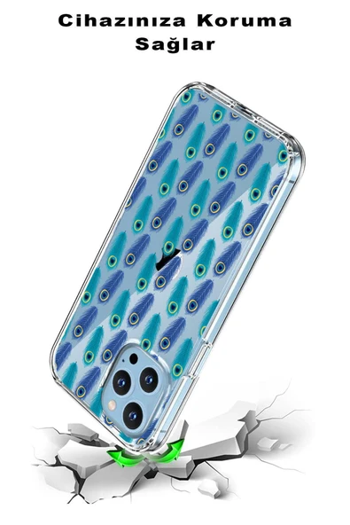 PrintiFy  Galaxy A26 ile Uyumlu 1mm Slim Fit Nazar Boncuğu 4 Baskılı ŞeffafKılıf - 3