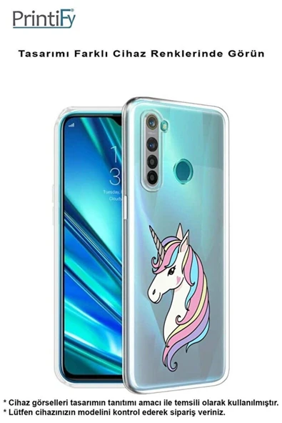 PrintiFy  Samsung Galaxy A56 ile Uyumlu Kamera Korumalı Unicorn Tasarımlı Şeffaf Silikon Kılıf - Resim 4