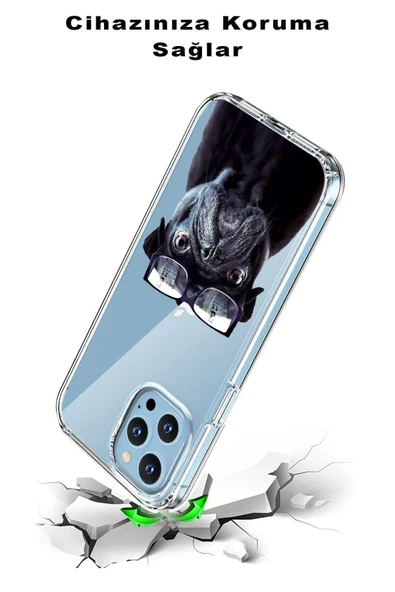 PrintiFy  Samsung Galaxy  A16 ile Uyumlu 1mm Slim Fit Köpek 3 050f Baskılı Şeffaf  Kılıf - Resim 3