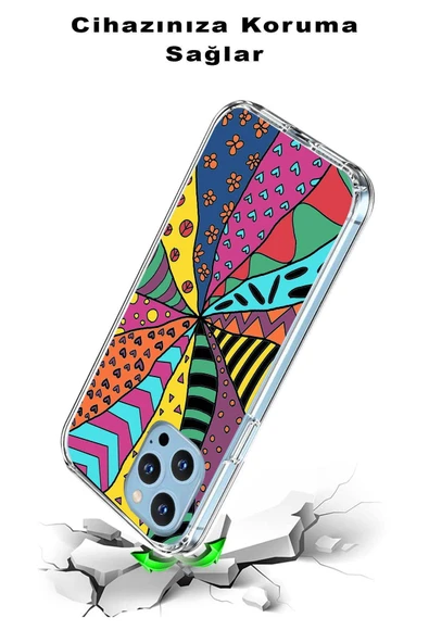 PrintiFy  Samsung Galaxy  A16 ile Uyumlu 1mm Slim Fit Retro Colors 4 Baskılı Şeffaf  Kılıf - Resim 3