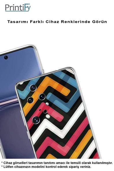 PrintiFy  Galaxy A36 ile Uyumlu Kamera Korumalı Labirent Grafiti Tasarımlı Şeffaf Kılıf - 3