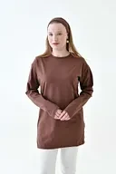 Uzun Kollu Tunik (Bandana Hediyeli) - Kahverengi - 3