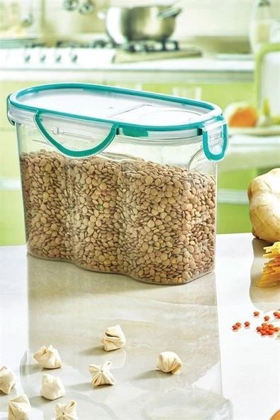 Kilitli Kapaklı Contalı Hava,Su Sıvı Geçirmez 1,7 Litre Erzak Saklama Kabı-SA585 - 5
