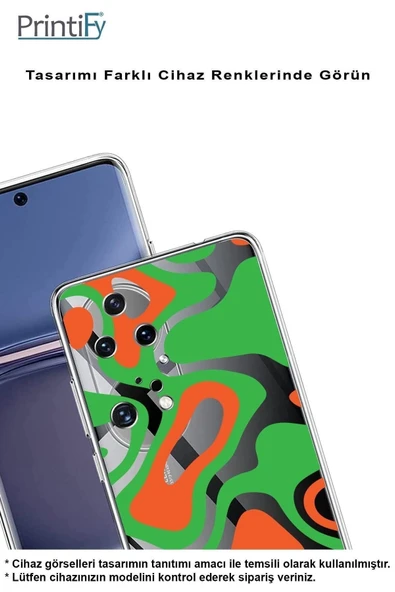 PrintiFy  Samsung Galaxy A36 ile Uyumlu Kamera Korumalı Renkli Desen Tasarımlı Şeffaf Silikon Kılıf - Resim 3