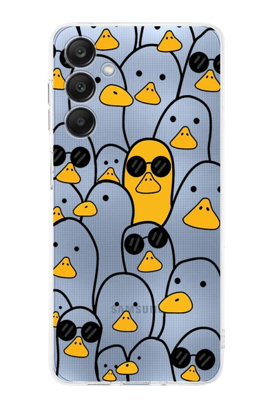 PrintiFy  Samsung Galaxy A26 ile Uyumlu Kamera Korumalı Duck Tasarımlı ŞeffafSilikon Kılıf