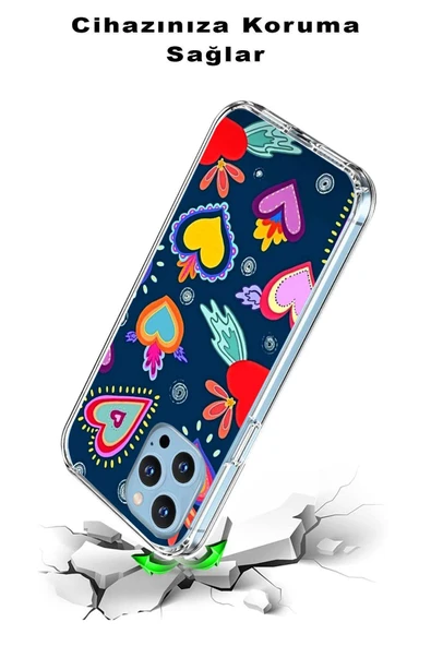 PrintiFy  Samsung Galaxy A56 ile Uyumlu 1mm Slim Fit Retro Colors 3 Baskılı Şeffaf  Kılıf - Resim 3