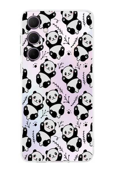 PrintiFy  Samsung Galaxy A56 ile Uyumlu Kamera Korumalı Panda Tasarımlı Şeffaf  Silikon Kılıf ürün görseli 1
