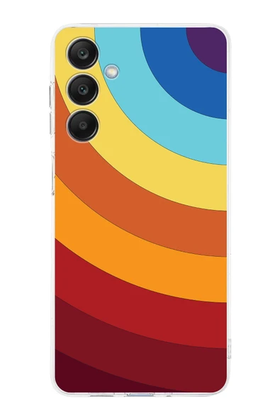 PrintiFy  Samsung Galaxy A26 ile Uyumlu Kamera Korumalı Renk Cümbüşü A Tasarımlı Şeffaf Silikon Kılıf ürün görseli 1