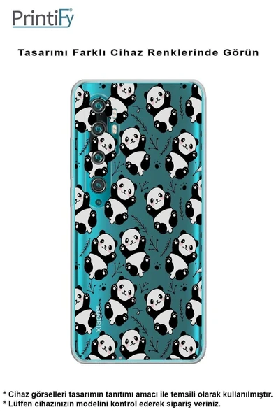 PrintiFy  Samsung Galaxy A56 ile Uyumlu Kamera Korumalı Panda Tasarımlı Şeffaf  Silikon Kılıf - Resim 5