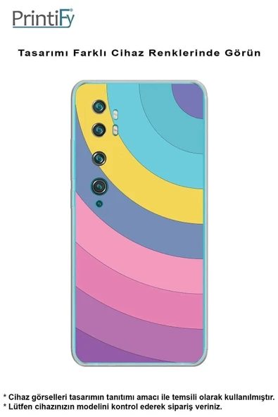 PrintiFy  Samsung Galaxy A26 ile Uyumlu Kamera Korumalı Renk Cümbüşü B Tasarımlı Şeffaf Silikon Kılıf - Resim 5