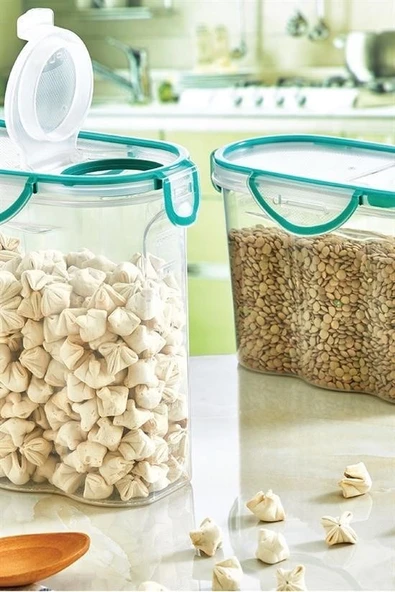 Kilitli Kapaklı Contalı Hava,Su Sıvı Geçirmez 1,2 Litre Erzak Saklama Kabı-SA580 - 4