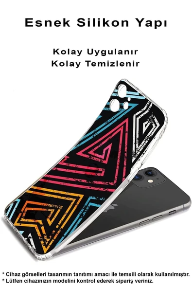 PrintiFy  Samsung Galaxy A36 ile Uyumlu Kamera Korumalı Eskitme Tasarımlı Şeffaf Silikon Kılıf - Resim 2