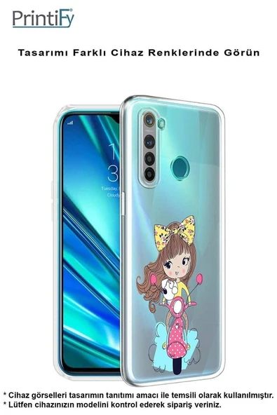 PrintiFy  Samsung Galaxy A26 ile Uyumlu Kamera Korumalı Vespagirl Tasarımlı ŞeffafSilikon Kılıf - Resim 4