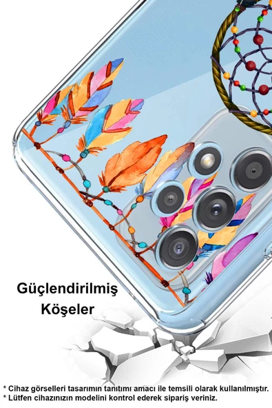 PrintiFy  Galaxy A56 ile Uyumlu Nazar Boncuğu 6 Baskılı Kamera Korumalı Şeffaf Silikon Kılıf - Resim 2