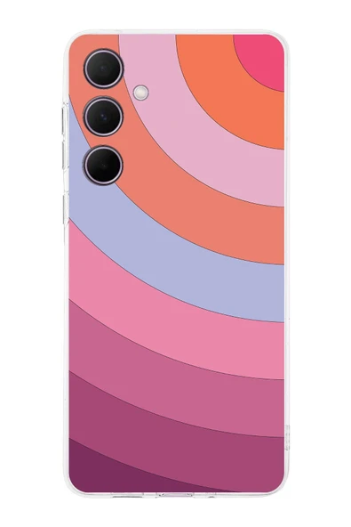 PrintiFy  Samsung Galaxy A56 ile Uyumlu Kamera Korumalı Renk Cümbüşü F Tasarımlı Şeffaf Kılıf ürün görseli 1