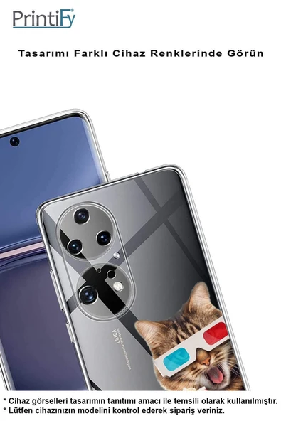 PrintiFy  Galaxy A26 ile Uyumlu Kedi 1 Kamera Korumalı Şeffaf Kılıf - Resim 4