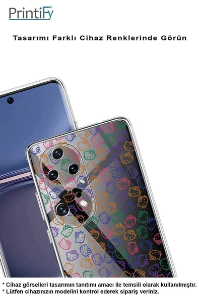 PrintiFy  Samsung Galaxy A36 ile Uyumlu Kamera Korumalı Hello Kitty Tasarımlı Şeffaf  Silikon Kılıf - Resim 3
