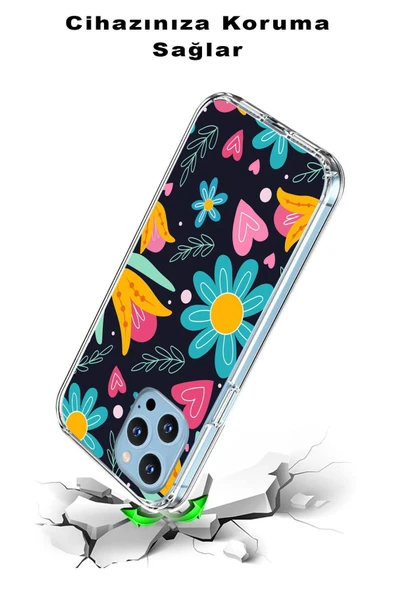 PrintiFy  Galaxy A36 ile Uyumlu 1mm Slim Fit Retro Colors 1 Baskılı Şeffaf  Kılıf - 3
