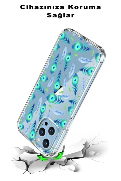 PrintiFy  Samsung Galaxy A36 ile Uyumlu 1mm Slim Fit Nazar Boncuğu 3 Baskılı Şeffaf  Kılıf - Resim 3