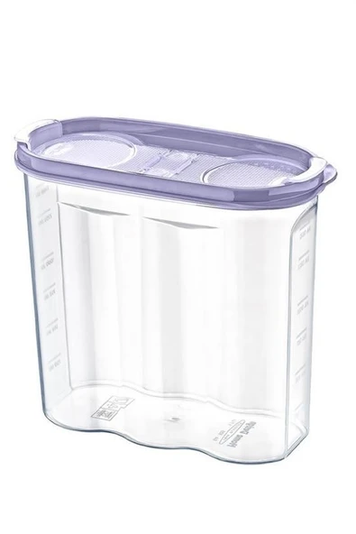 2 Kapaklı Ölçekli Erzak Kuru Gıda Saklama Kutusu Kabı - 1,7 Litre - SA935 - 2