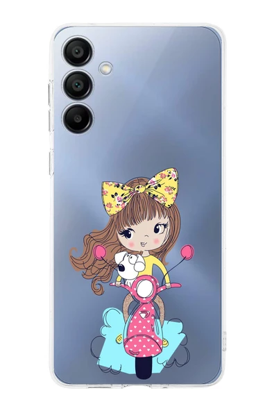 PrintiFy  Galaxy A16 Uyumlu Kamera Korumalı Vespagirl Tasarımlı Şeffaf  Silikon Kılıf ürün görseli 1