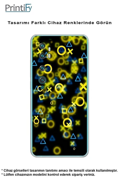 PrintiFy  Samsung Galaxy A16 Uyumlu Kamera Korumalı Semboller Tasarımlı Şeffaf Silikon Kılıf - Resim 5