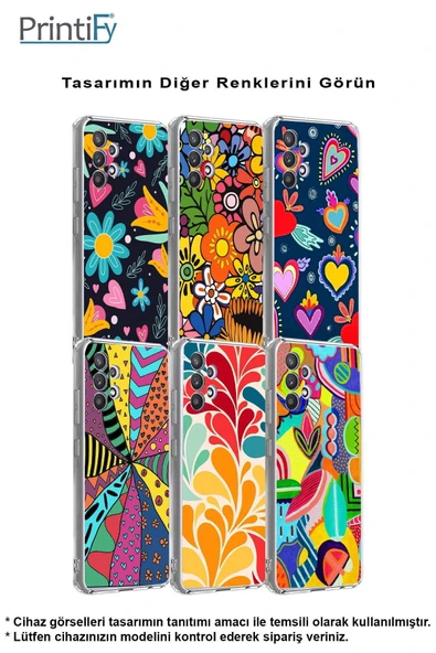 PrintiFy  Samsung Galaxy A36 ile Uyumlu Retro Color 2  Kamera Korumalı Şeffaf  Kılıf - Resim 5