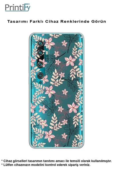 PrintiFy  Galaxy A56 ile Uyumlu Kamera Korumalı Floral Kırmızı Tasarımlı Şeffaf Kılıf - 5