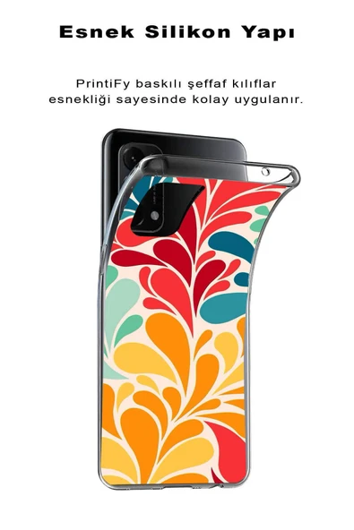 PrintiFy  Samsung Galaxy S24 FE ile Uyumlu 1mm Slim Fit Retro Colors 5 Baskılı Şeffaf  Kılıf - Resim 2