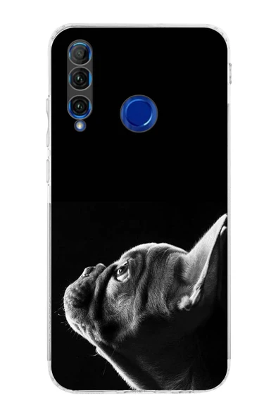 PrintiFy  Honor 20 Lite ile Uyumlu Köpek 1 Kamera Korumalı Şeffaf Kılıf
