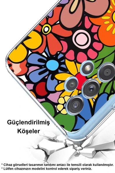 PrintiFy  Galaxy  A16 ile Uyumlu Retro Color 2  Kamera Korumalı Şeffaf  Kılıf - Resim 2