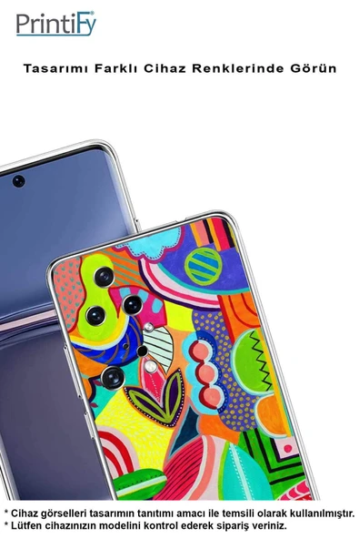 PrintiFy  Samsung Galaxy A56 ile Uyumlu Retro Color 6  Kamera Korumalı Şeffaf  Kılıf - Resim 4