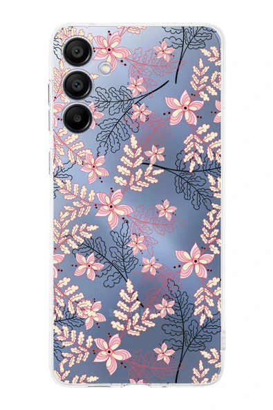 PrintiFy  Galaxy A16 Uyumlu Kamera Korumalı Floral Kırmızı Tasarımlı Şeffaf Silikon Kılıf ürün görseli 1