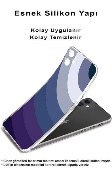 PrintiFy  Samsung Galaxy A56 ile Uyumlu Kamera Korumalı Renk Cümbüşü E Tasarımlı Şeffaf Kılıf - Resim 2