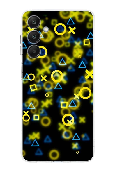 PrintiFy  Samsung Galaxy A26 ile Uyumlu Kamera Korumalı Semboller Tasarımlı Şeffaf Silikon Kılıf ürün görseli 1