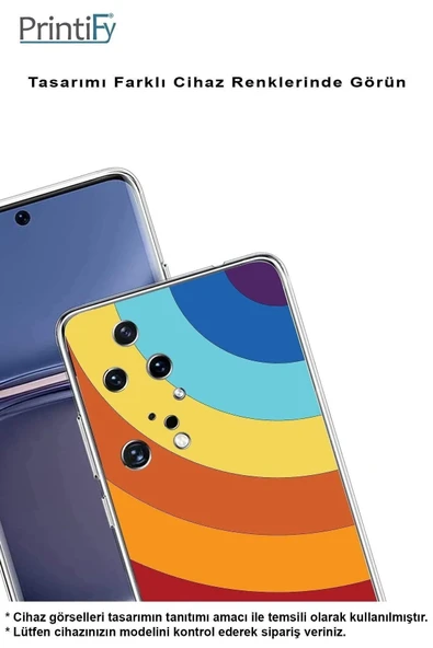 PrintiFy  Samsung Galaxy A26 ile Uyumlu Kamera Korumalı Renk Cümbüşü A Tasarımlı Şeffaf Silikon Kılıf - Resim 3