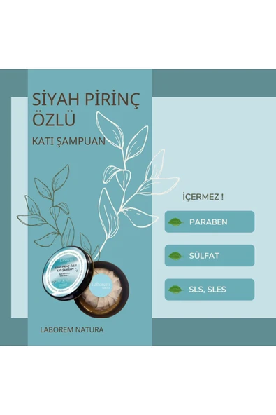 laborem natura Siyah Pirinç Özlü Katı Şampuan, 50 gram