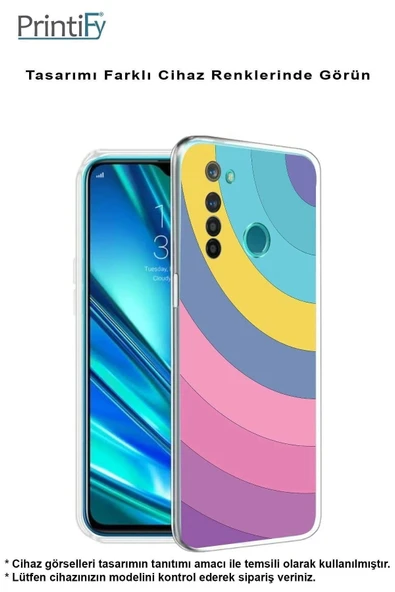 PrintiFy  Samsung Galaxy A36 ile Uyumlu Kamera Korumalı Renk Cümbüşü B Tasarımlı Şeffaf Kılıf - Resim 4