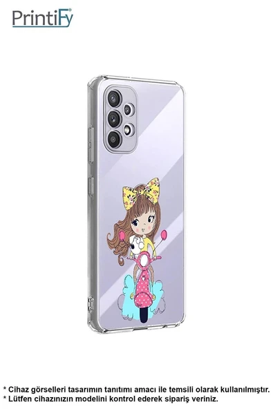 PrintiFy  Galaxy A16 Uyumlu Kamera Korumalı Vespagirl Tasarımlı Şeffaf  Silikon Kılıf - Resim 5