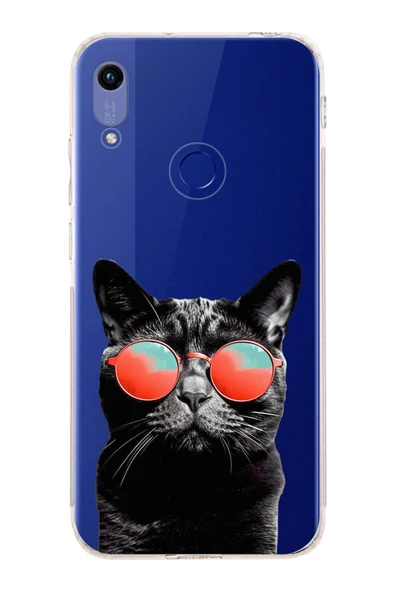 PrintiFy  Honor 8A ile Uyumlu Kedi 3 Kamera Korumalı Şeffaf Kılıf ürün görseli 1