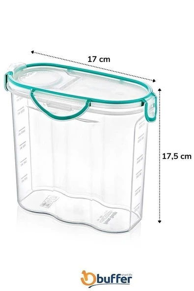 Kilitli Kapaklı Contalı Hava,Su Sıvı Geçirmez 1,7 Litre Erzak Saklama Kabı-SA585 - 8