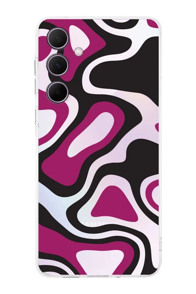 PrintiFy  Samsung Galaxy A56 ile Uyumlu Kamera Korumalı Renkli Desen Tasarımlı Şeffaf Silikon Kılıf ürün görseli 1