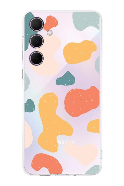 PrintiFy  Samsung Galaxy A56 ile Uyumlu Kamera Korumalı Grunge Tasarımlı Şeffaf Kılıf ürün görseli 1